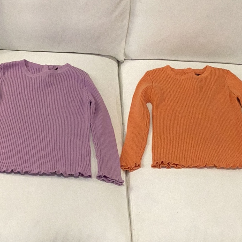 Purple and Orange Ribbed Sweaters